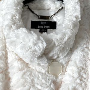 Dennis Basso winter white faux fur coat 2x